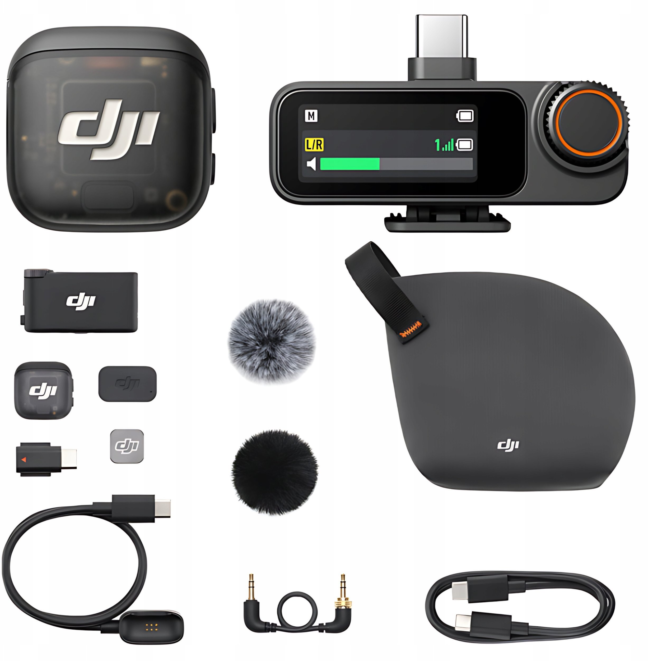 Mikrofon pa tela DJI Mic 3, sistem 1TX 1RX, kuti karikimi