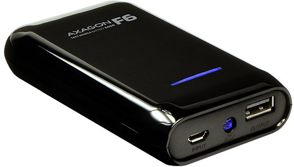 AXAGON FAST 6600mAh, 2A Powerbank, црна