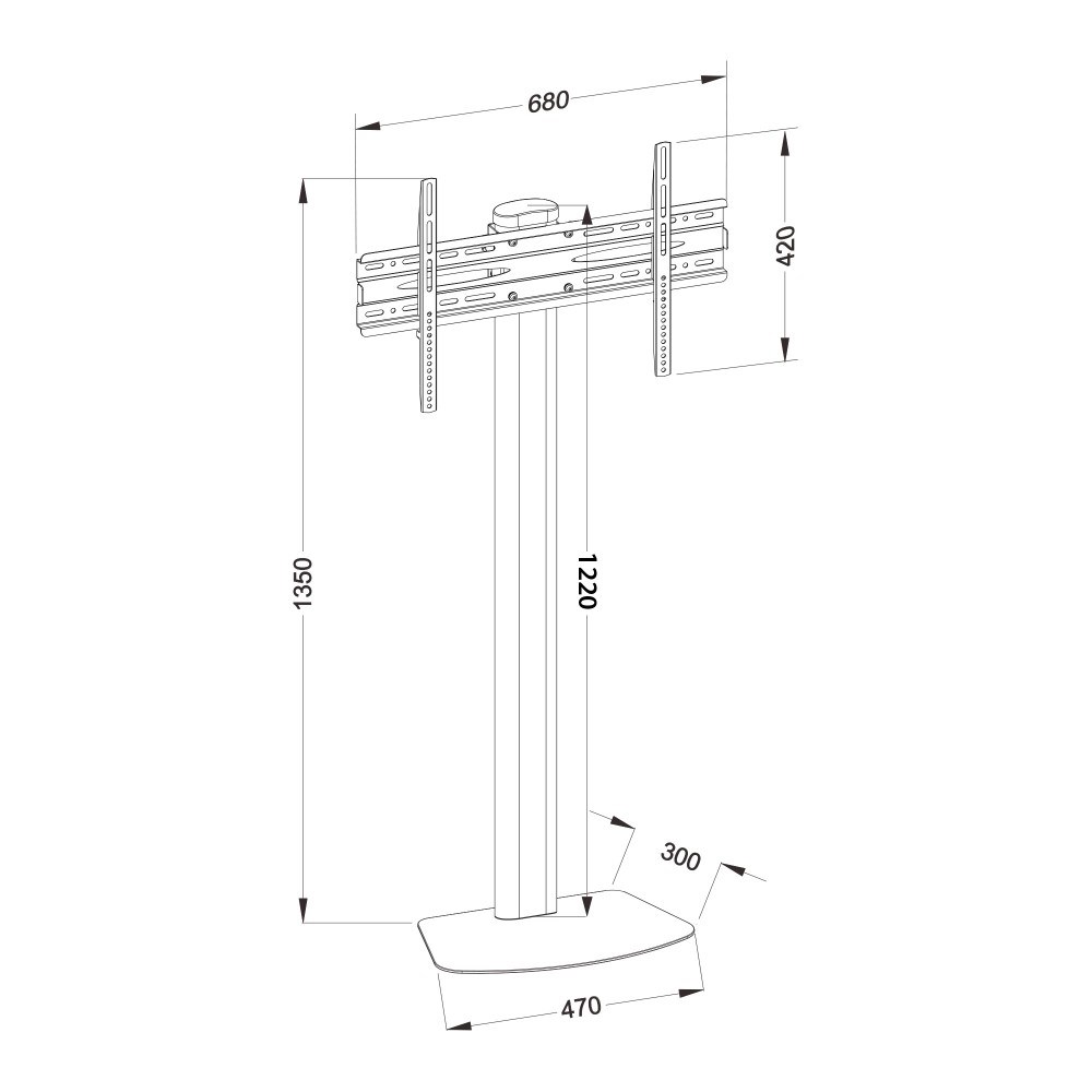 Mbajtëse për TV Techly, 32-55", VESA 600x400, 40kg, e zezë