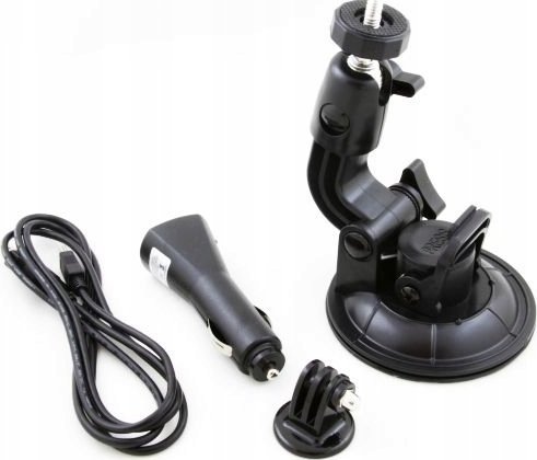 Set aksesorë veture XREC Car Kit për GoPro, mbajtëse me vakum, karikues veture, i zi