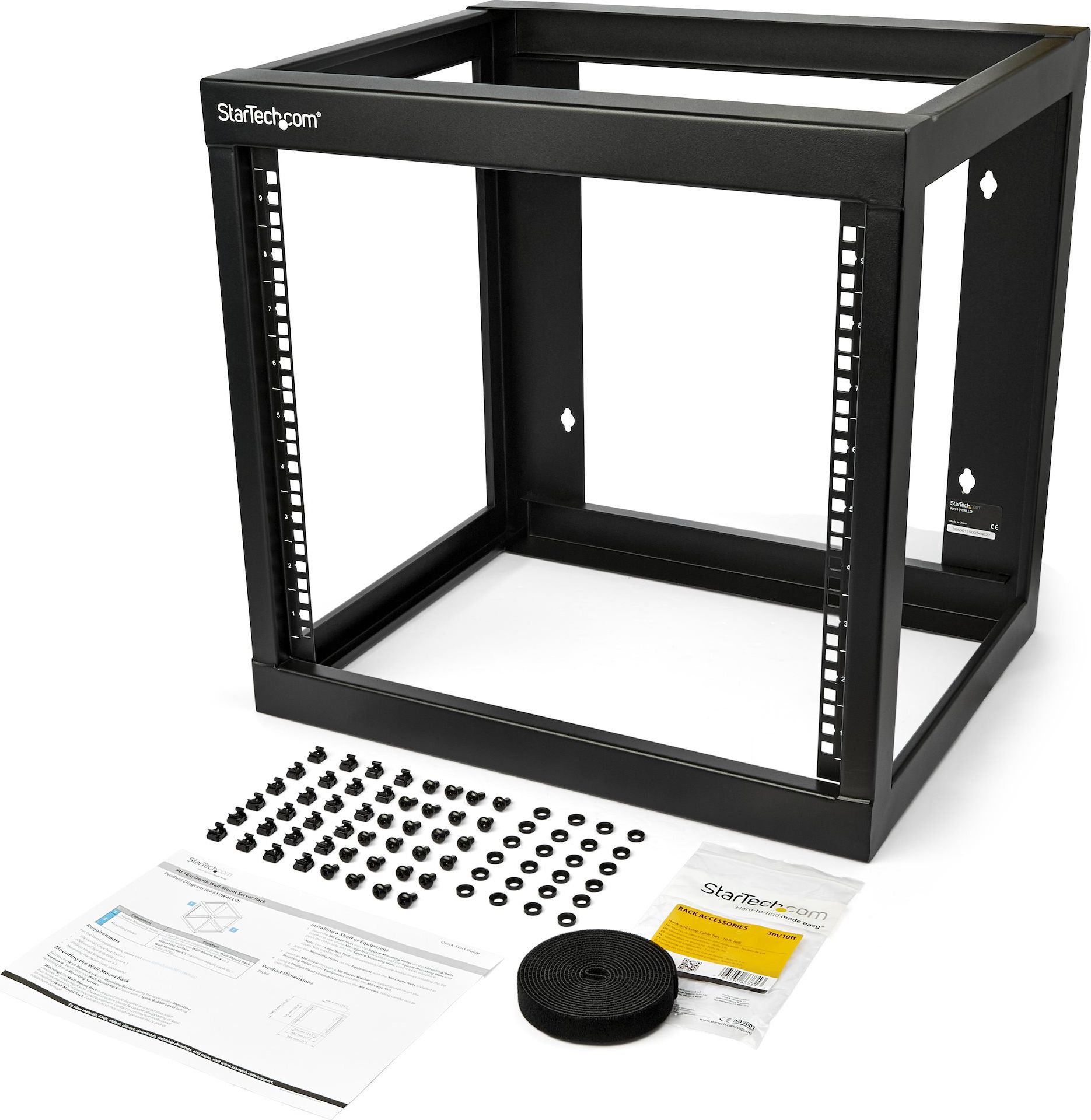 Raft muri për rrjet StarTech 9U 19", 2 postësh, 17", i zi