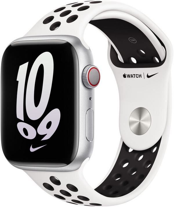 Apple Watch 45mm Nike Band, Summit White/Black Nike Sport Band