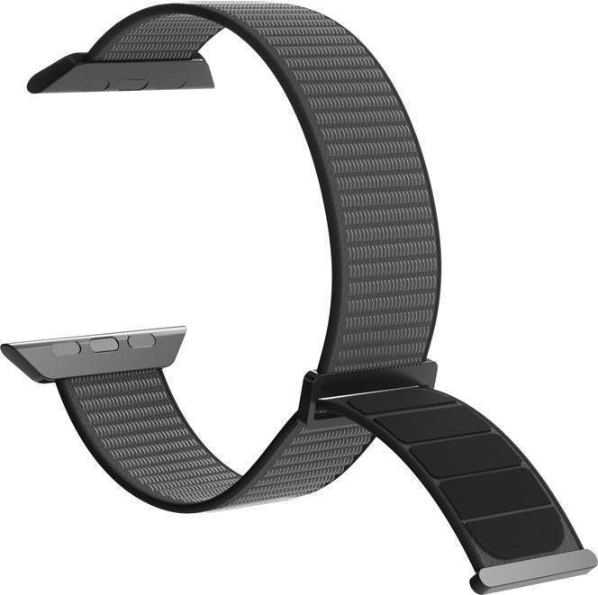 Rrip ore PURO Nylon Sport për Apple Watch 4 5 6 7 SE 8 Ultra 44 45 49mm, najlon i ajrosshëm, i zi