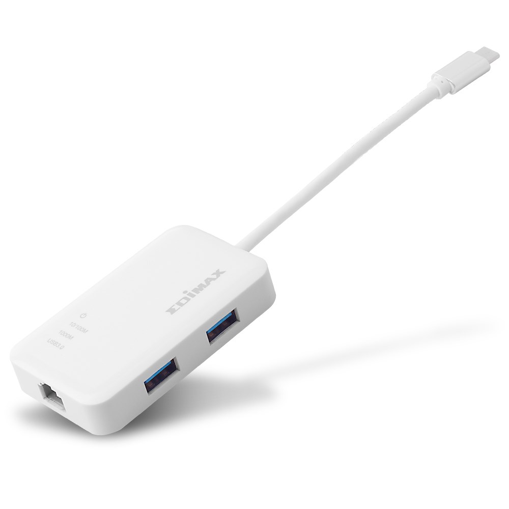 Qendër USB Edimax USB-C, 3 porte USB 3.0, Gigabit Ethernet, i bardhë