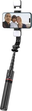 Селфи стап статив безжичен Tech-Protect L05S, со LED светло, Bluetooth, црн