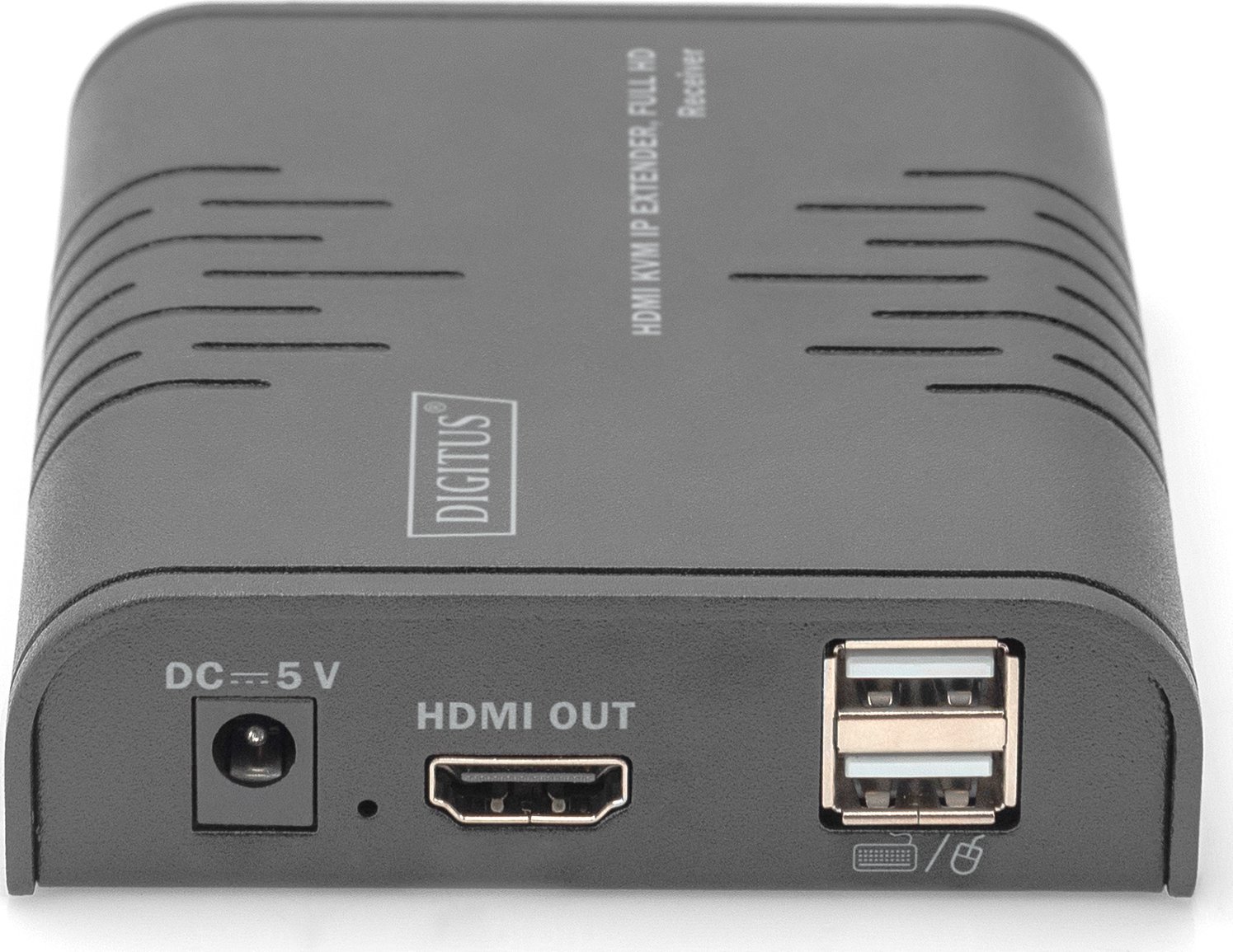 Marrës HDMI KVM IP Digitus DS-55529, Full HD 1080p, i zi