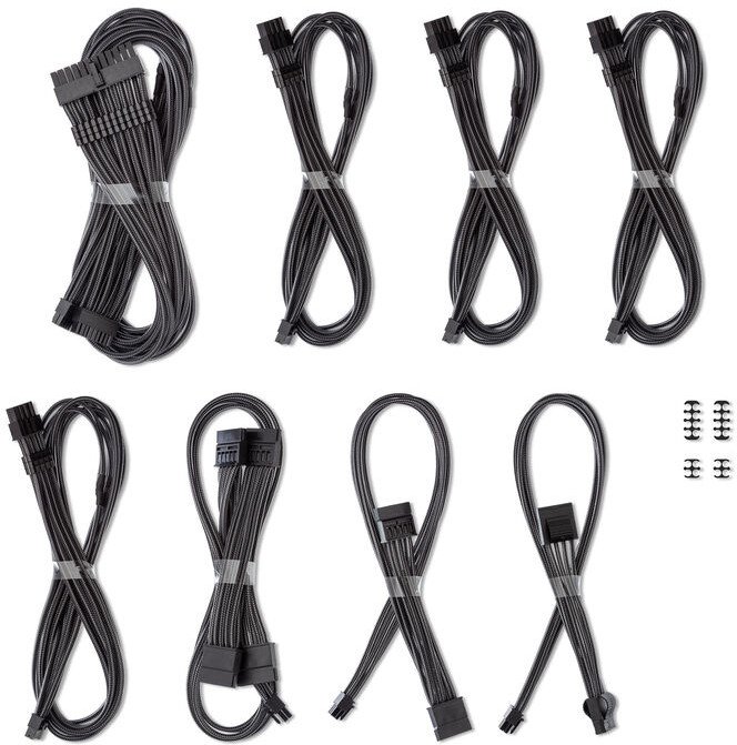 Set kabllosh PSU CableMod C-Series Pro ModMesh, për Corsair RMi RMx RM, carbon