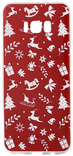 Mbrojtëse plastike Epico Red Xmas për Samsung Galaxy S8+, e kuqe