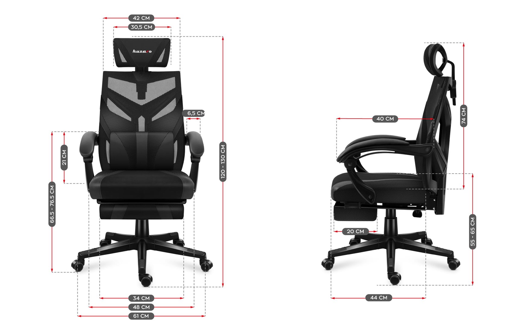 Karrige gaming HUZARO COMBAT 5.0, 140kg, e zezë
