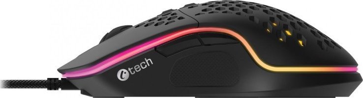 Maus C-Tech Scarab, 7200 DPI, RGB, USB, 7 butona, 7200 DPI, optik, i zi