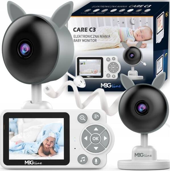 Монитор за бебиња MBG Line CARE C3, аудио електронски, бел