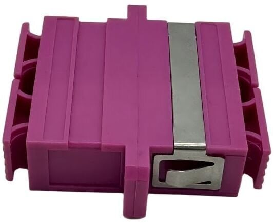 Adapter fibër optike Lanview SC UPC në SC UPC, OM4, duplex, vjollcë