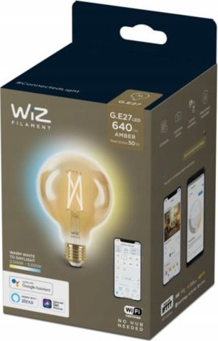 Llambë inteligjente WiZ Filament G95 Amber, 50W, E27, e artë