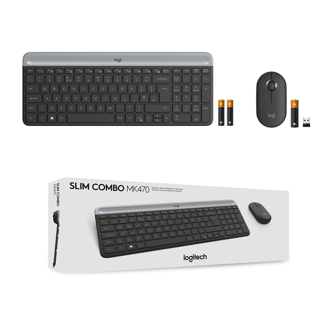 Set tastierë dhe maus Logitech MK470, 2.4 GHz, 1000 DPI, të zeza
