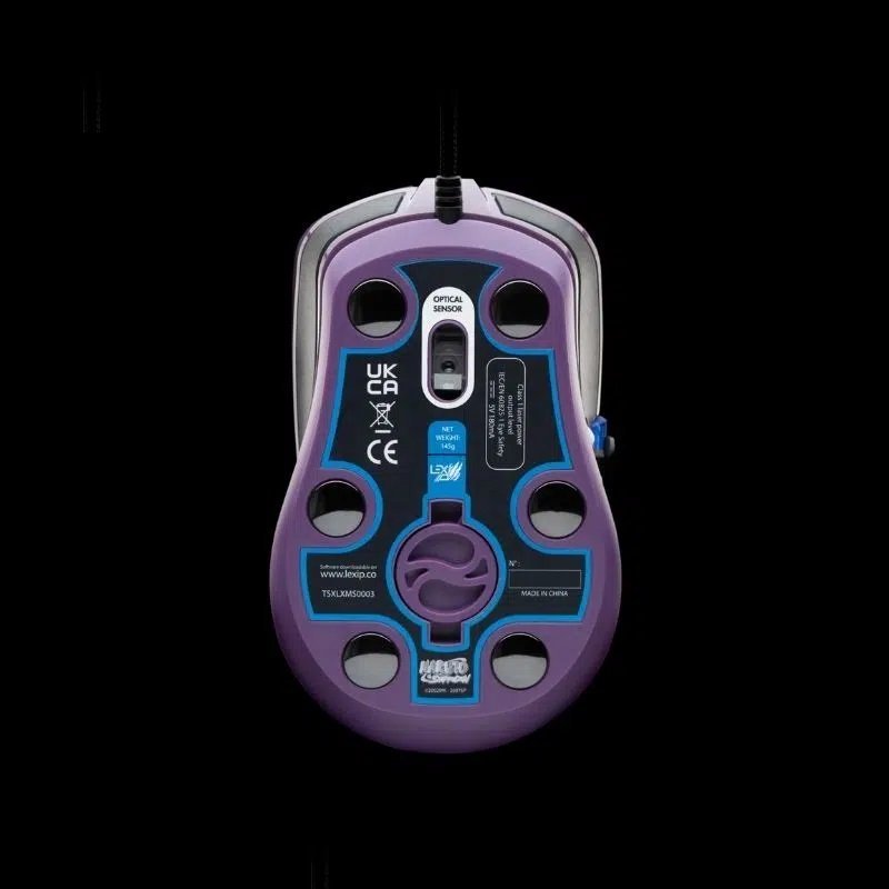 Mouse gaming Lexip Naruto Shippuden Madara Destruction, joystick anësor, skates qeramike, i zi