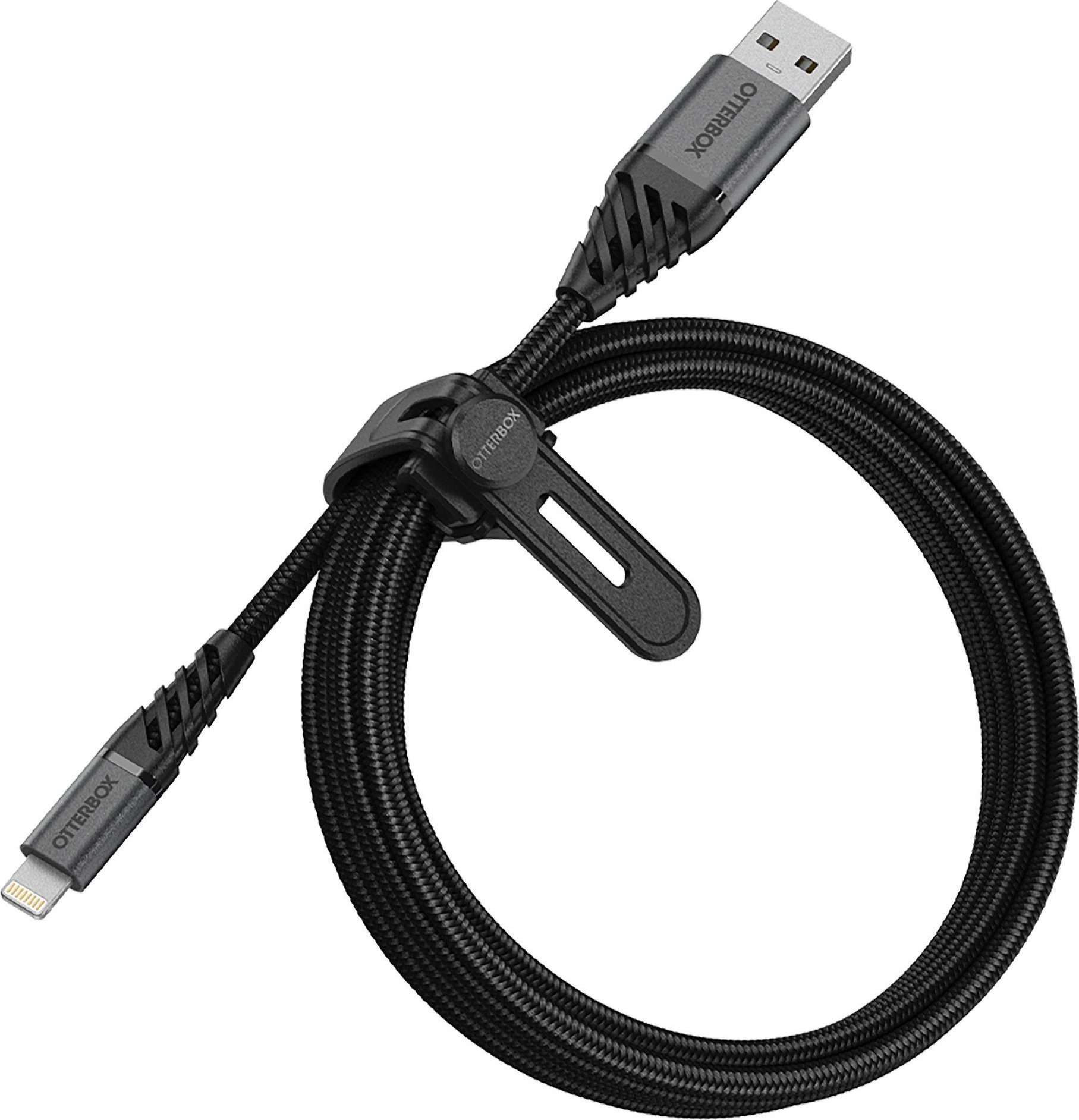 USB кабел OtterBox USB A во Lightning, 2m, црн