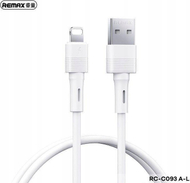 Kабел за полнење Remax Leya Series RC-C093, USB во Lightning, 1m, 2.4A, бел