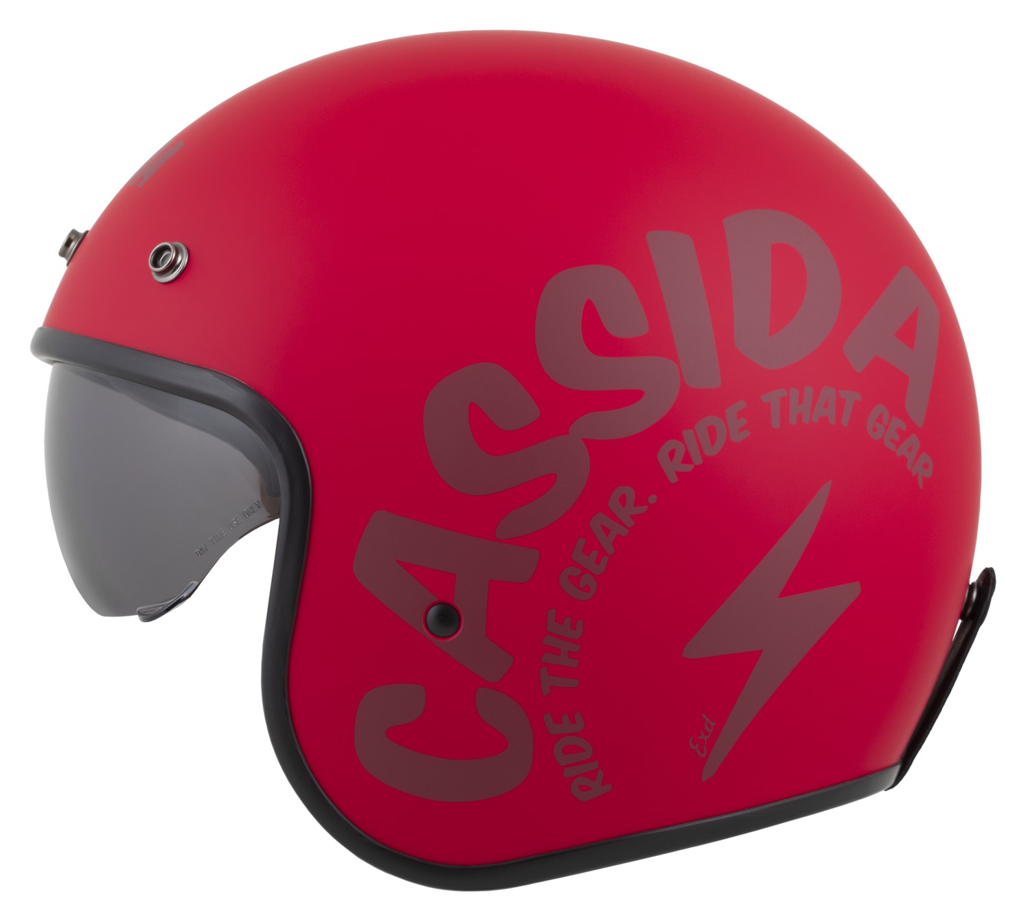 Helmetë moto CASSIDA Oxygen 2.0 Gear, polikarbonat, vizor dielli, e kuqe matte e kuqe e errët