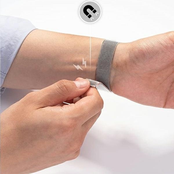 Rrip dore Mercury Mesh për Apple Watch, 38/40/41 mm, çelik inox, argjendtë