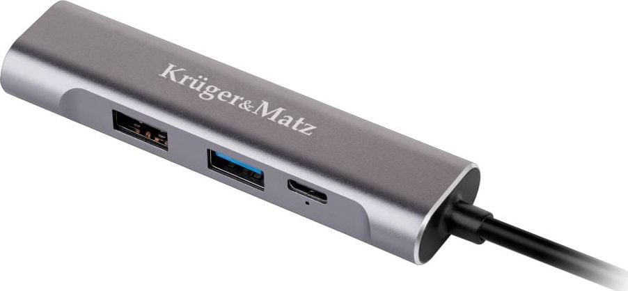Adapter USB C Kruger&Matz LEC KM0400, 4 në 1, HDMI 4K, Power Delivery