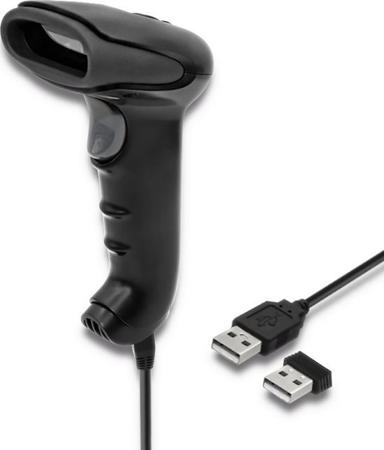 Qoltec 50868 Безжичен 1D/2D Скенер за Баркод, Црн
