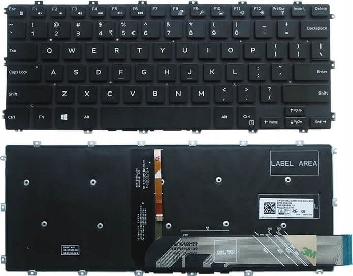 Tastierë për laptop Dell M18NSC-UBS, KYBD, 80, US-INTL, e zezë