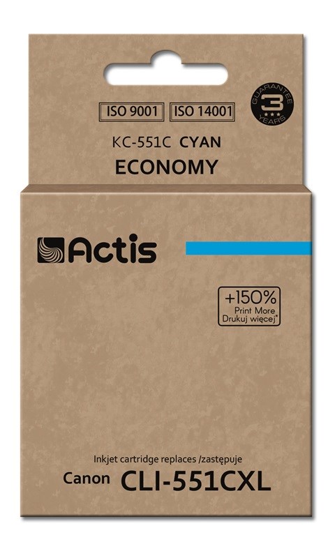 Ngjyrë për printer Actis KC-551C (zëvendësim për Canon CLI-551C), 12 ml, e kaltër Ngjyrë për printer Actis KC-551C (zëvendësim për Canon CLI-551C), 12 ml, e kaltër