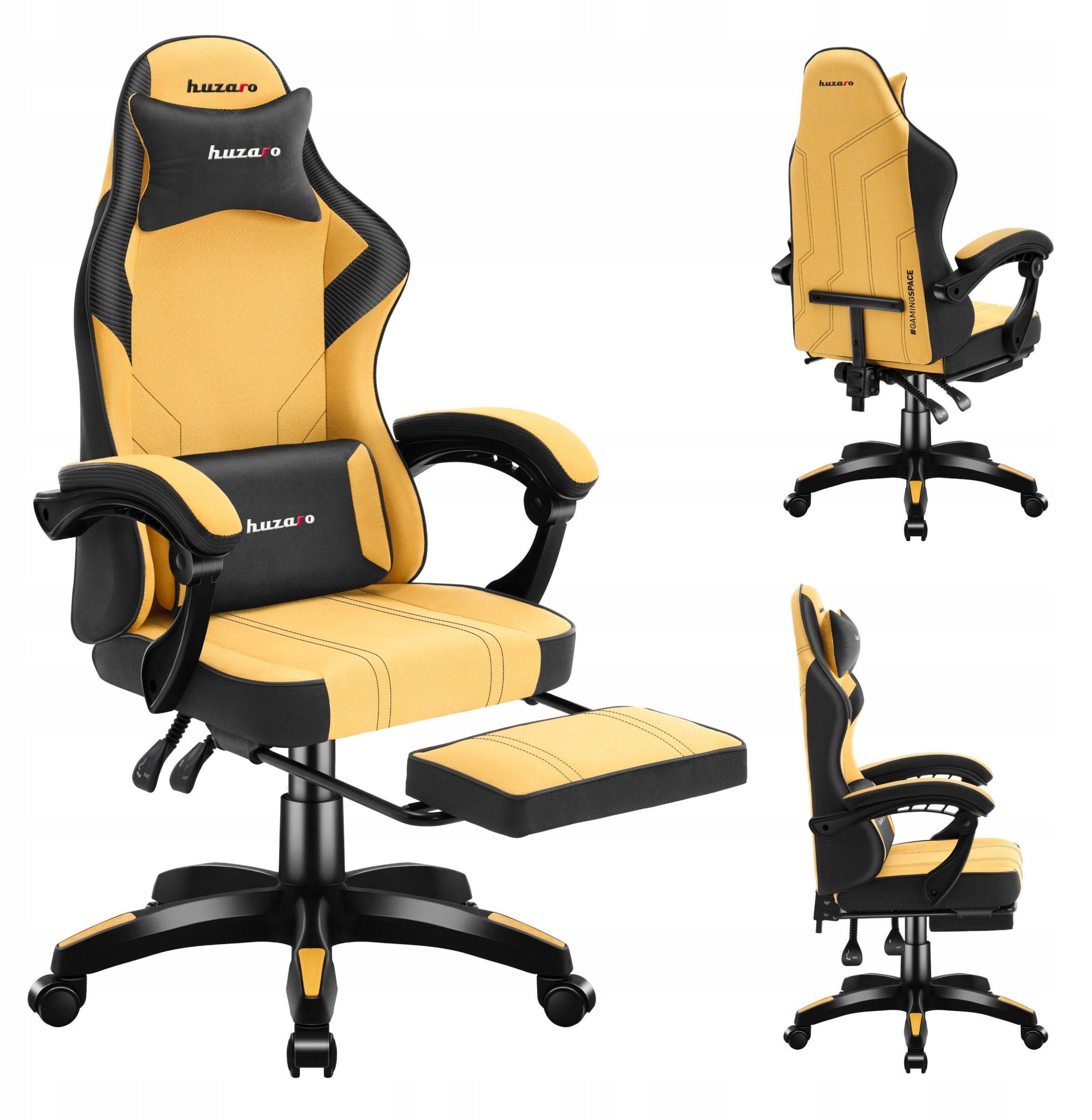 Karrige gaming Huzaro Force 3.7, mekanizëm SeatRest, e verdhë