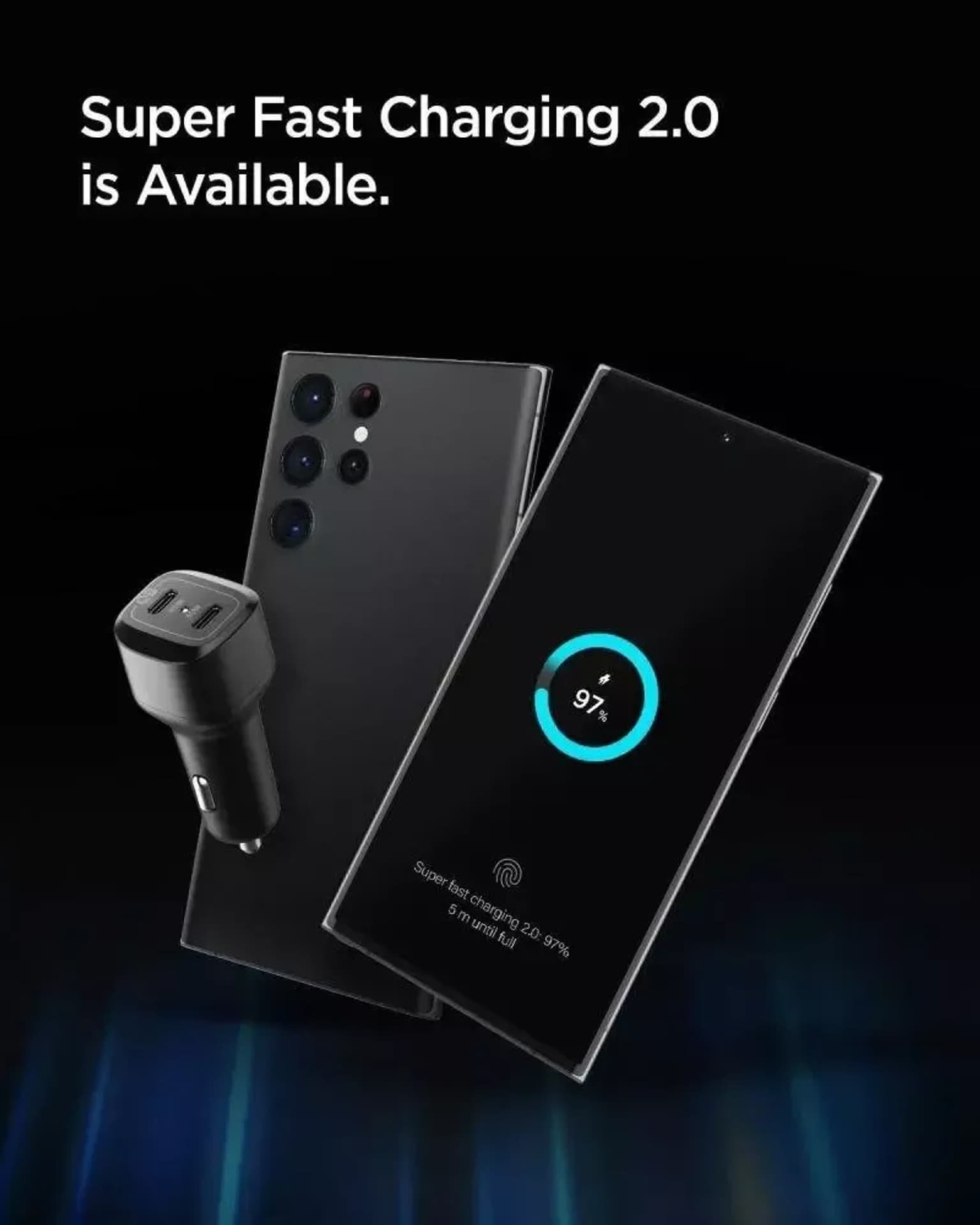 Полнач за автомобил Спиген PC2200 ACP04581, 75W, 2x USB C, црн