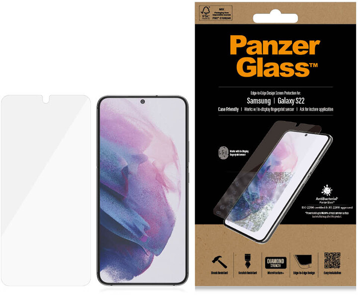 Xham mbrojtës PanzerGlass Edge-to-Edge për Samsung Galaxy S22
