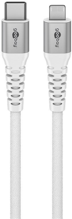 Kabllo Goobay USB C në Lightning, 3m, 60W, e bardhë