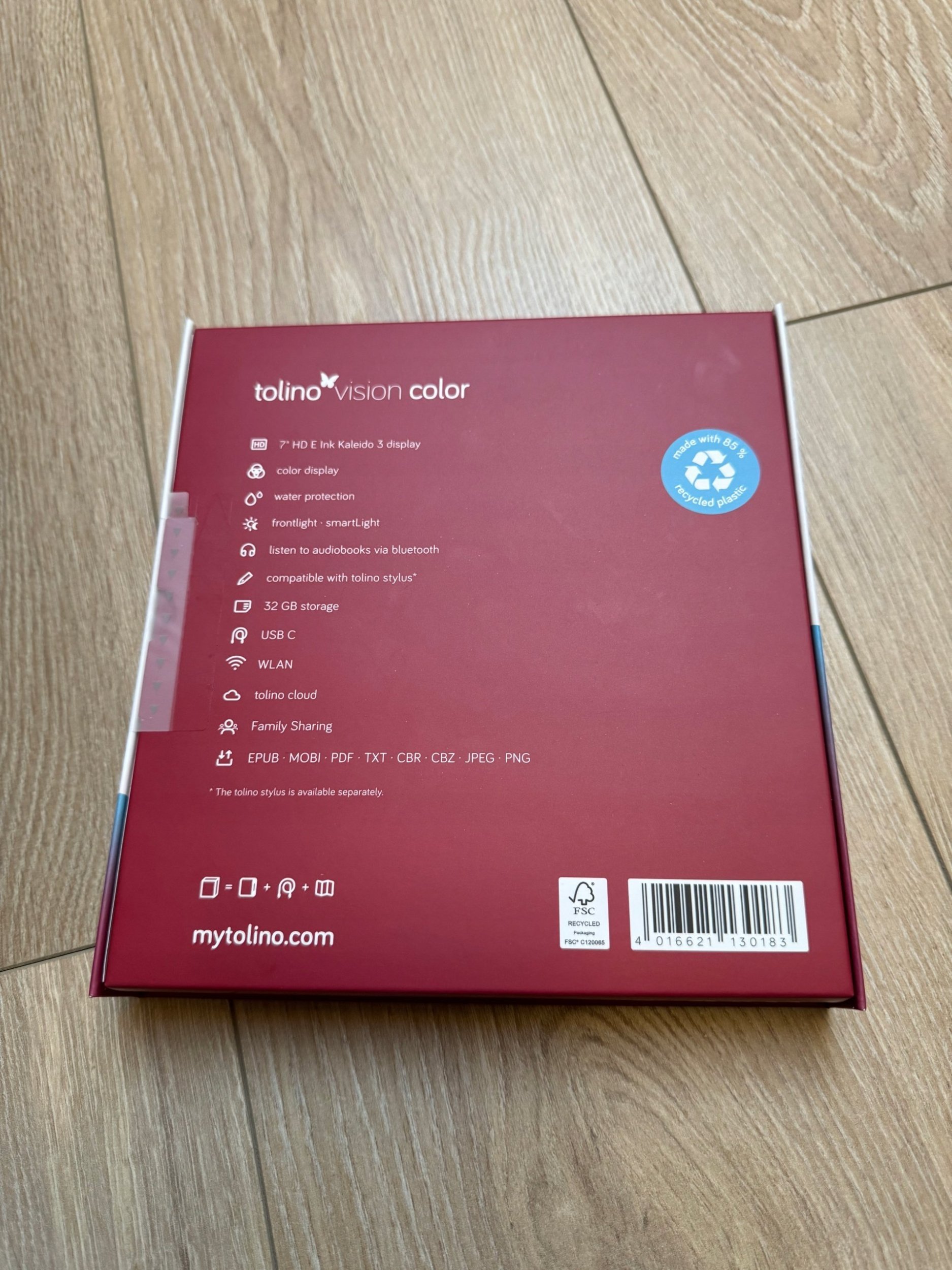 Lexues elektronik Tolino, 7", 32GB, me ngjyra, i papërshkueshëm nga uji