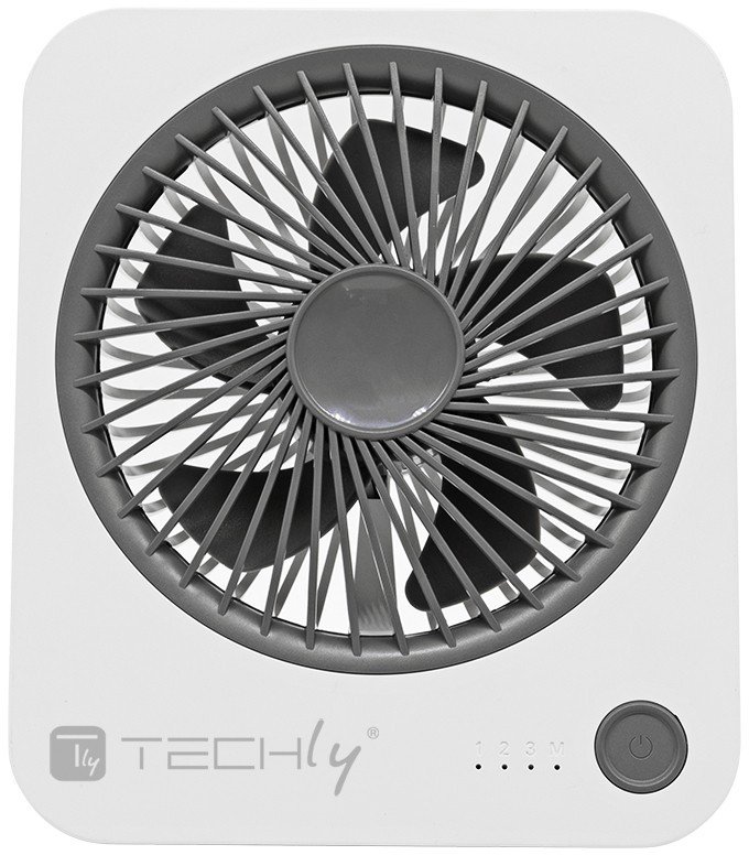 Ventilator tavoline Techly IC-FAN-DSK1WG, portativ, me bateri, i bardhë