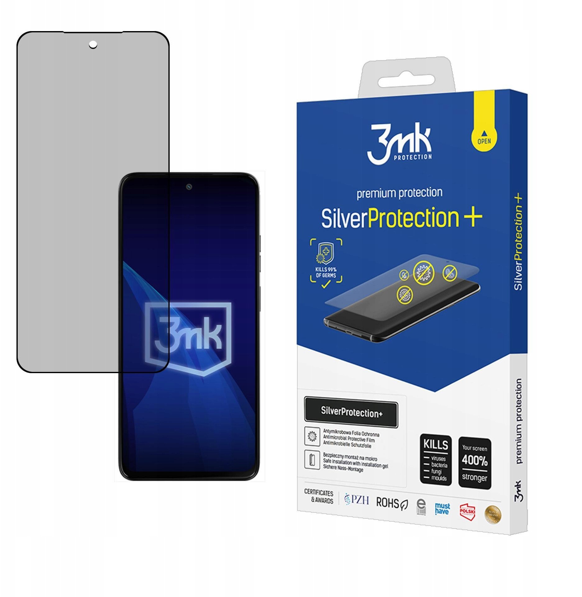 Заштитна фолија 3mk SilverProtection Plus за Motorola Moto G15 Moto G15 Power, антимикробна, саморегенерирачка, проѕирна