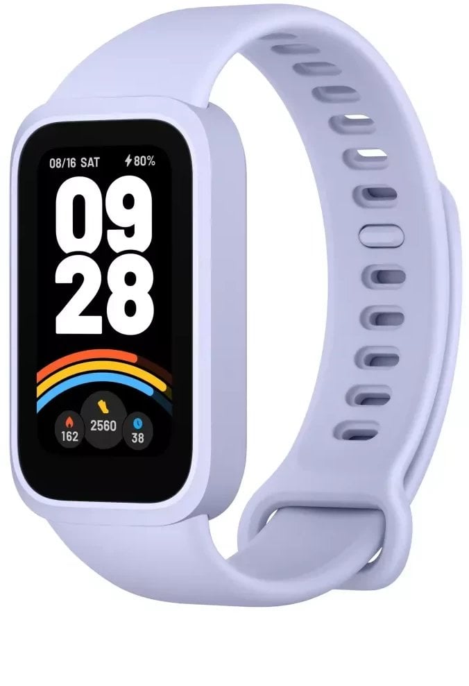 Паметна нараквица Xiaomi Smart Band 9 Active, AMOLED екран, отпорна на вода 5ATM, виолетова
