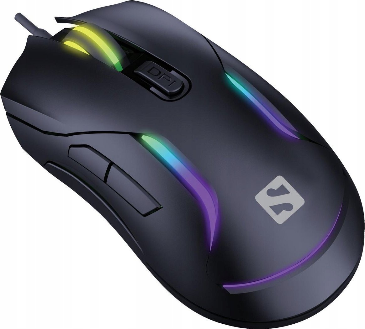 Maus gaming Sandberg LightFlow 6D, me kabllo, RGB, i zi