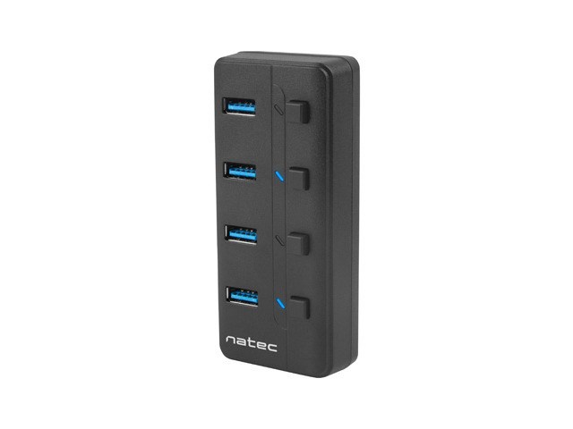 USB Hub Natec Mantis 2, 4 porte USB 3.0, e zezë