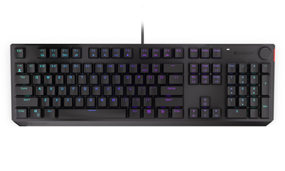 Tastierë Endorfy Thock Kailh Blue, US Layout, e zezë