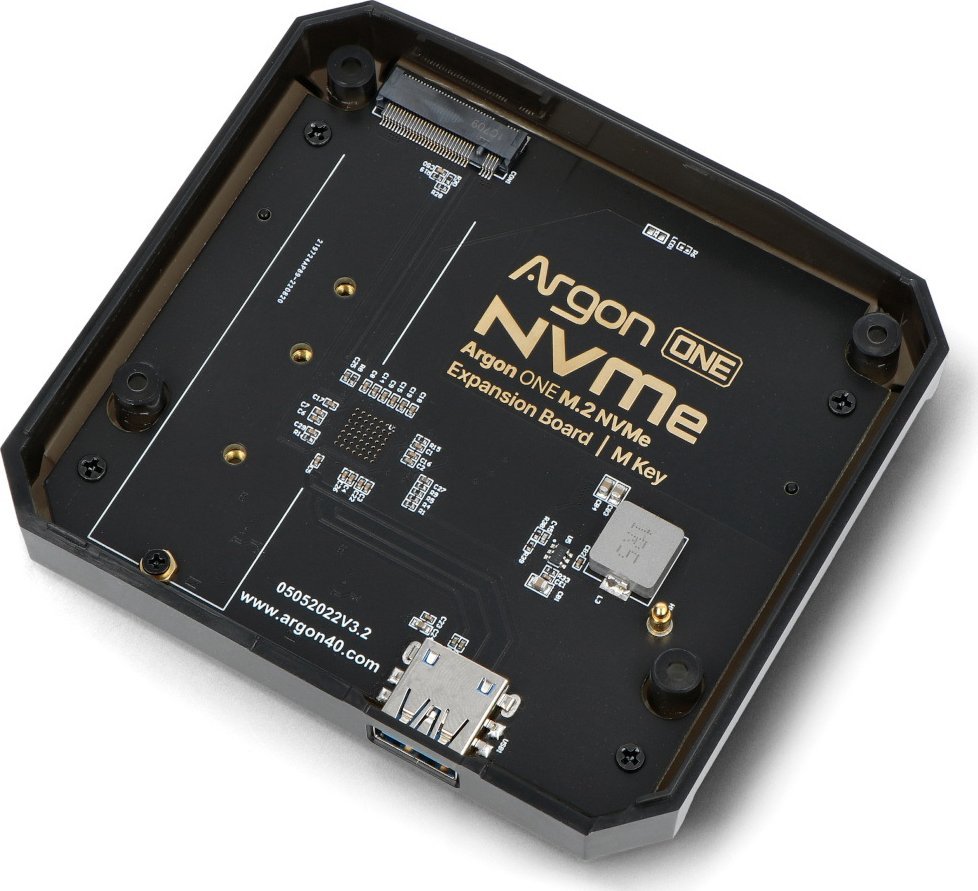 Pllakë zgjeruese Argon40 Argon One M.2 NVMe, për Raspberry Pi 4B, e zezë