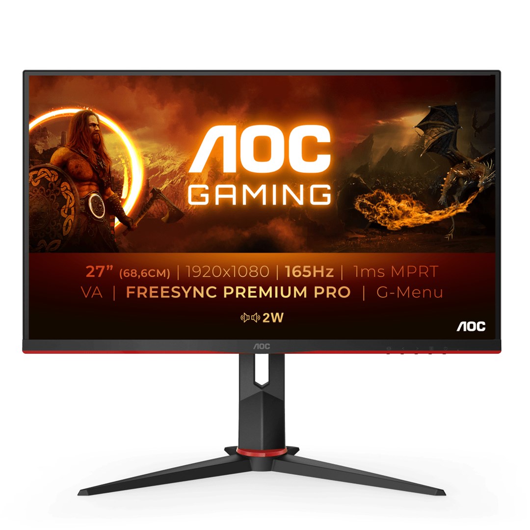 Monitor AOC 27G2SAE/BK, 27" FHD 165Hz, i zi/i kuq