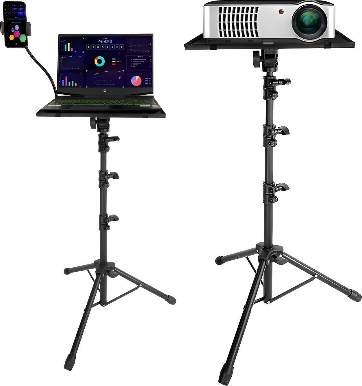 Tripod Mozos PL1, lartësi 1.6m, çelik dhe plastikë, i zi