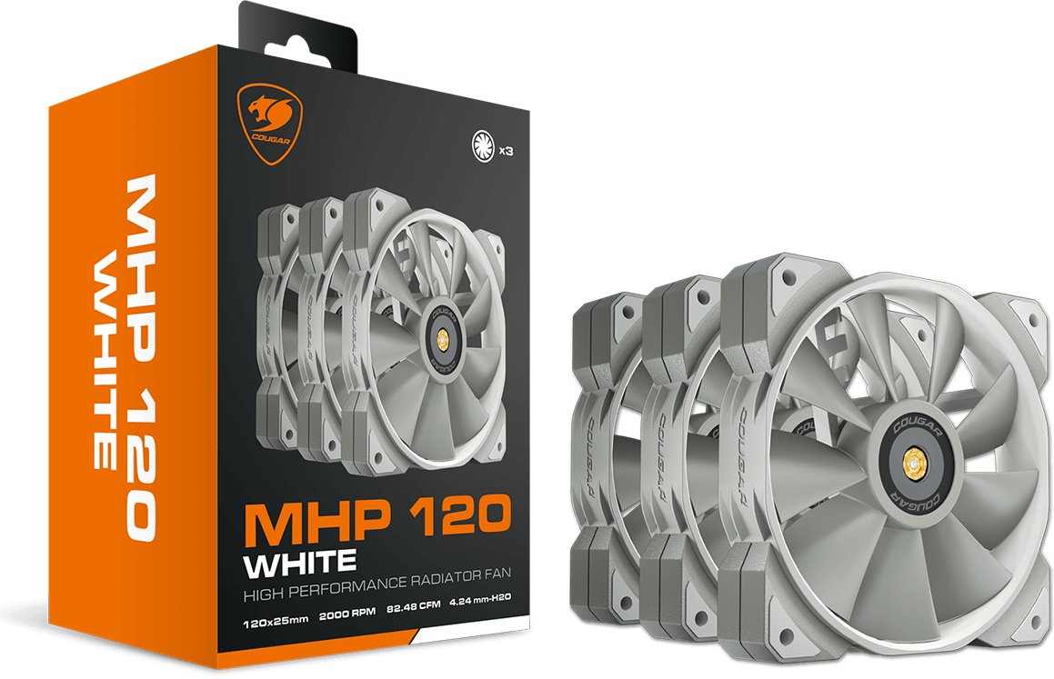 Вентилатор куќиште Cougar Gaming CGR-CF-MHP12HB3-W, сет 3x 120mm, бел