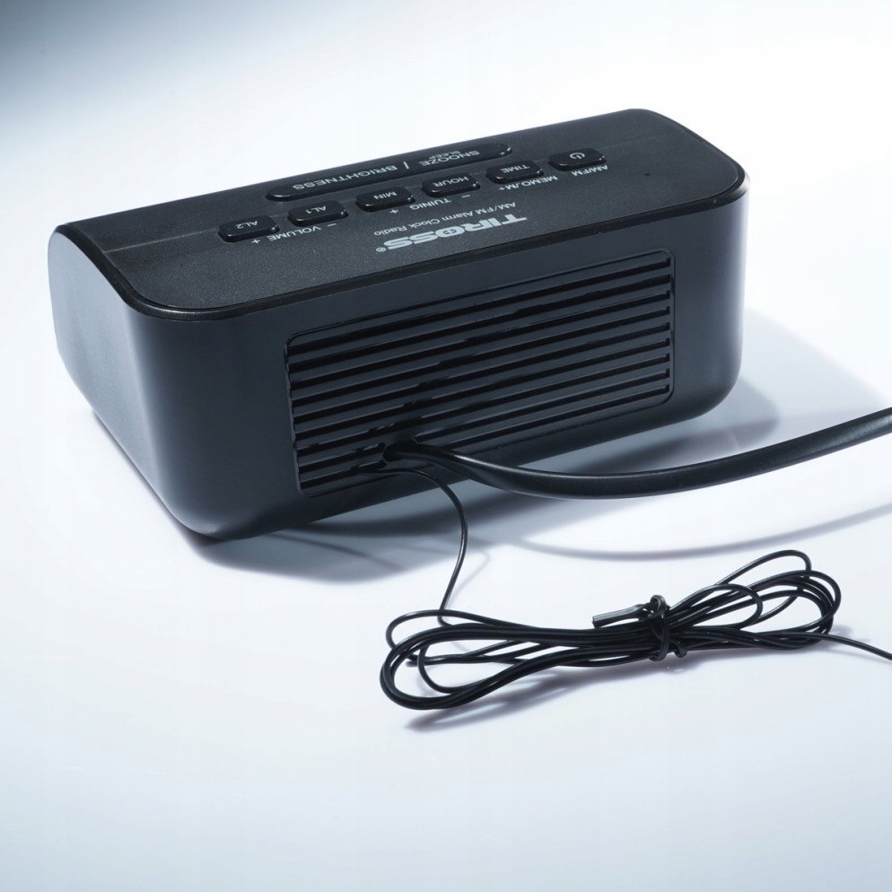 Radio ora digjitale TS490, AM/FM, ekran i ndriçuar, e zezë