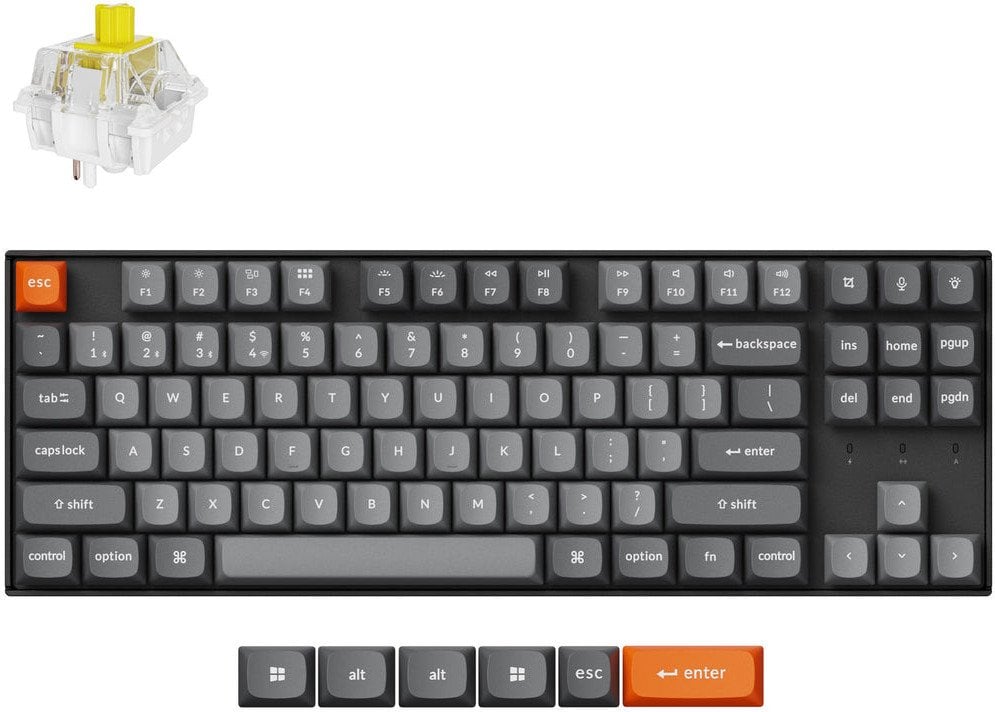 Tastierë mekanike Keychron K8 Max, wireless dhe me kabllo, RGB, e zezë