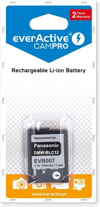 Bateri EverActive për kamera Panasonic DMW-BLC12, 1000 mAh, 7.4 V