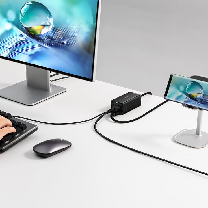Karikues Baseus GaN5 Pro, 2xUSB-C, USB-A, HDMI, 67W, i zi + kabllo 1.5m