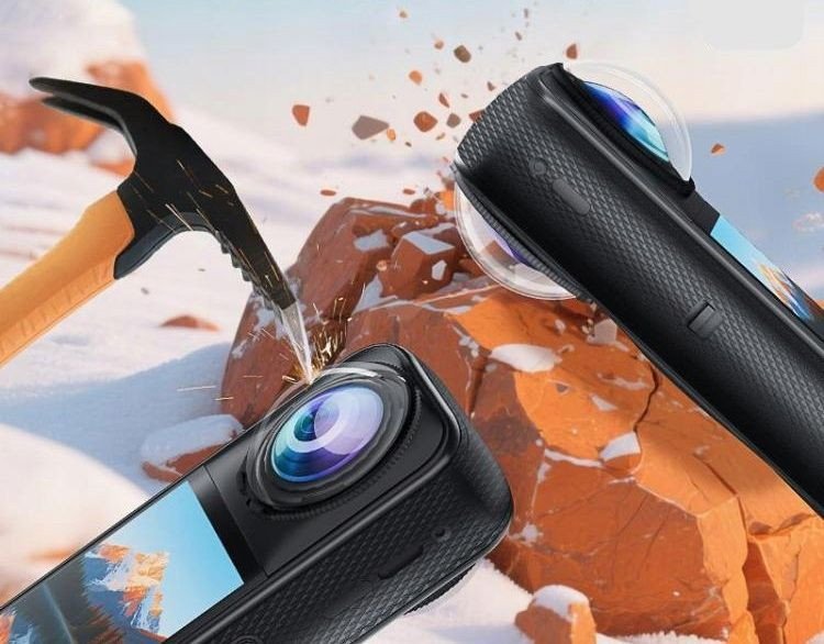 Заштитен сет за леќи PULUZ, заштитно стакло 2x, за Insta360 X5, проѕирен