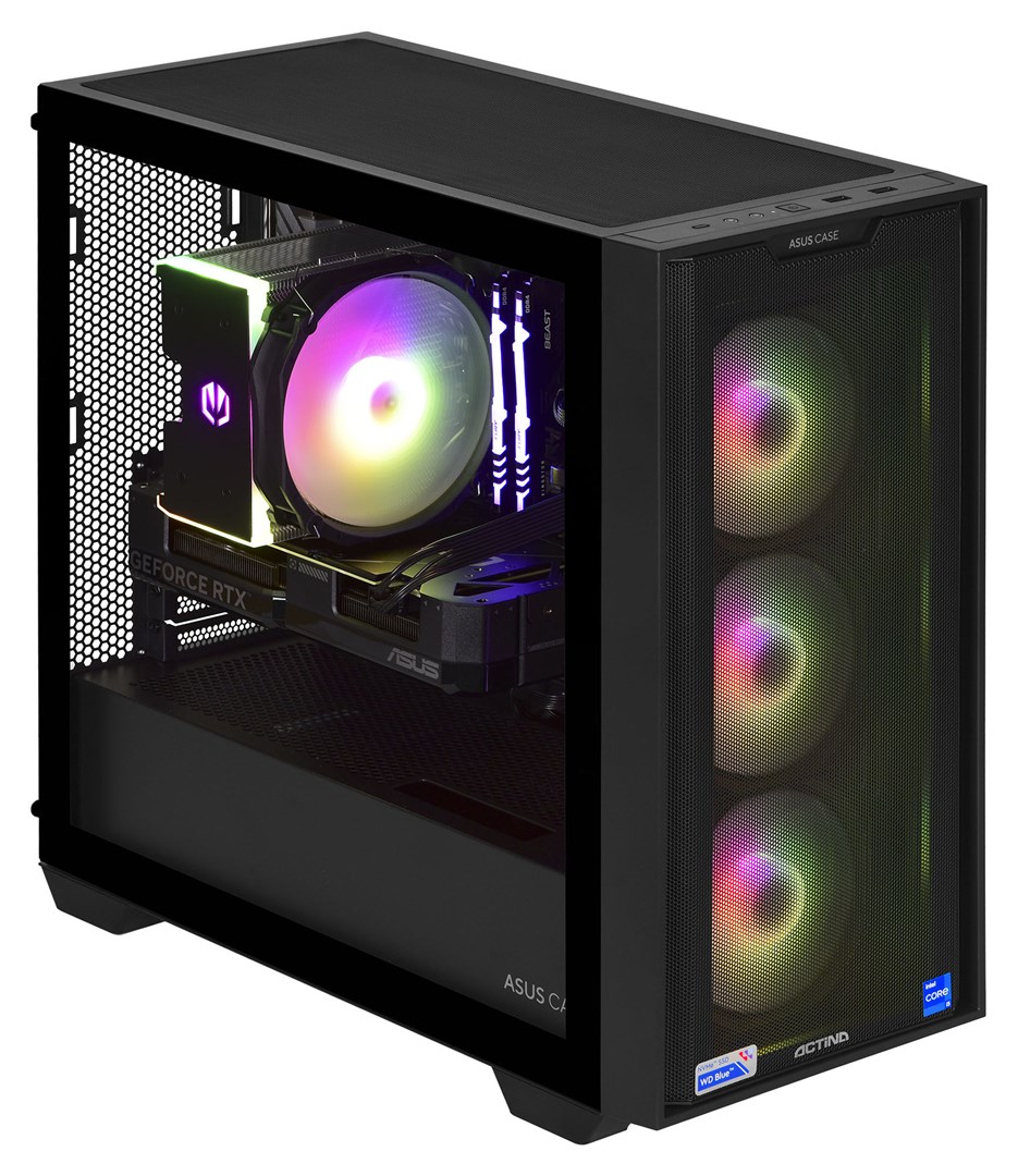Kompjuter Gaming Actina, AMD Ryzen 7 5700X, 32GB DDR4, 1TB SSD, NVIDIA RTX 4070, Mini Tower, i zi