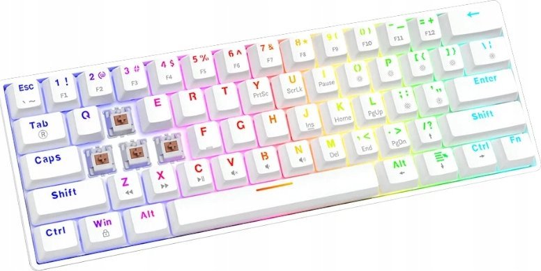 Tastierë mekanike Savio Whiteout X2, 60%, RGB, e bardhë