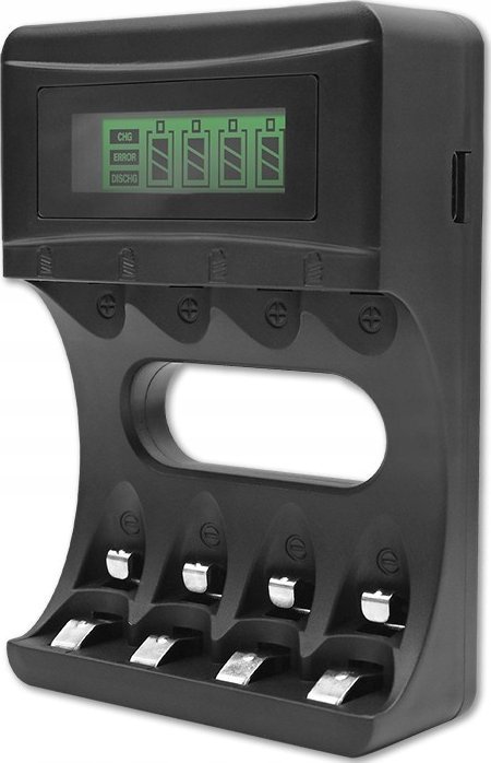 Karikues baterish Qoltec Charger, Ni-MH Ni-Cd AA AAA, 1800mA, i zi